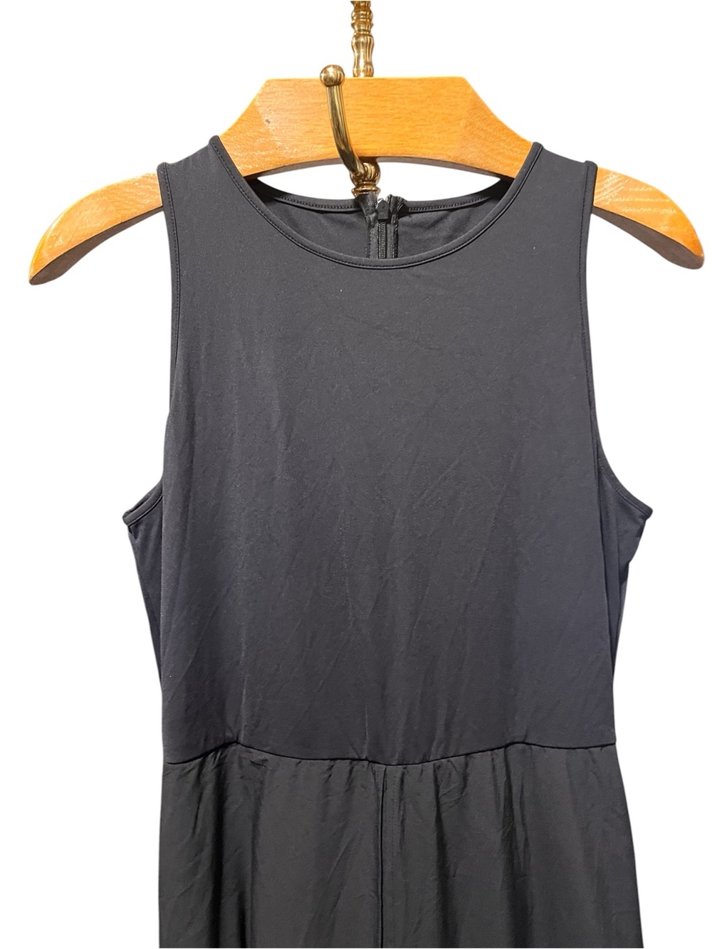 HALARA Black Breezeful Zipper Sleeveless Pocket Contrast Quick Dry Jumpsuit XL - Picture 7 of 14